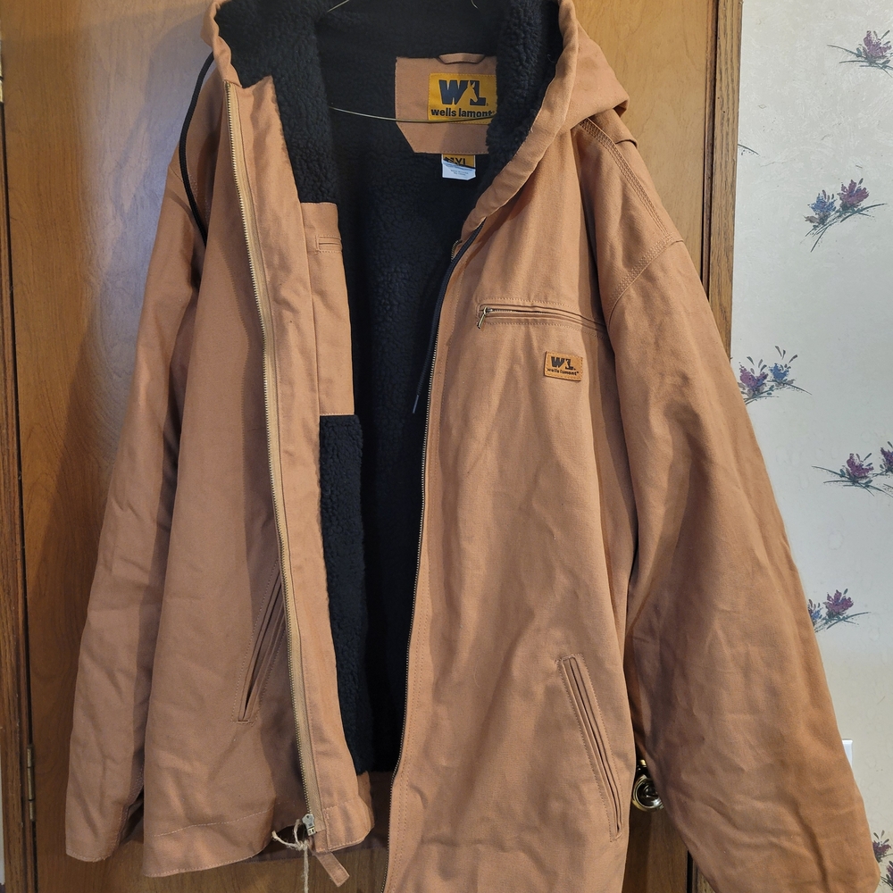 Wells Lamont Mens Sherpa Lined Canvas Jacket 4 XL